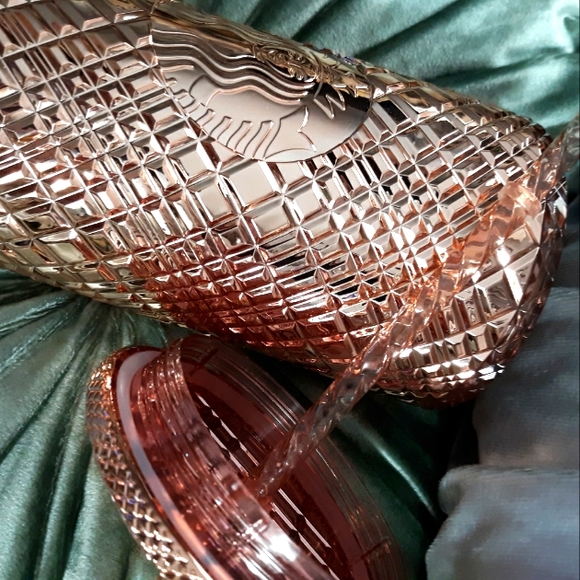 STARBUCKS LTD ED COPPER METALLIC TEXTURED CUP SWIRL STRAW! RARE! - Picture 5 of 10